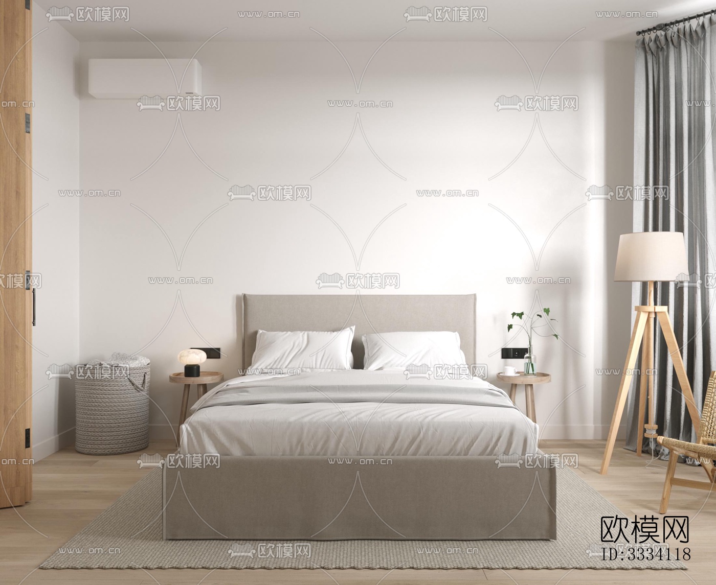 现代卧室效果图下载（渲染图1）