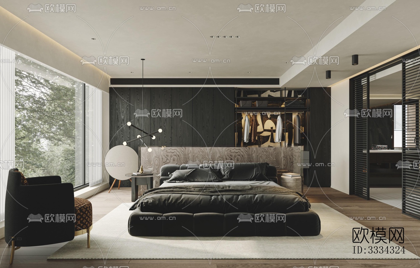 现代卧室效果图下载（渲染图2）