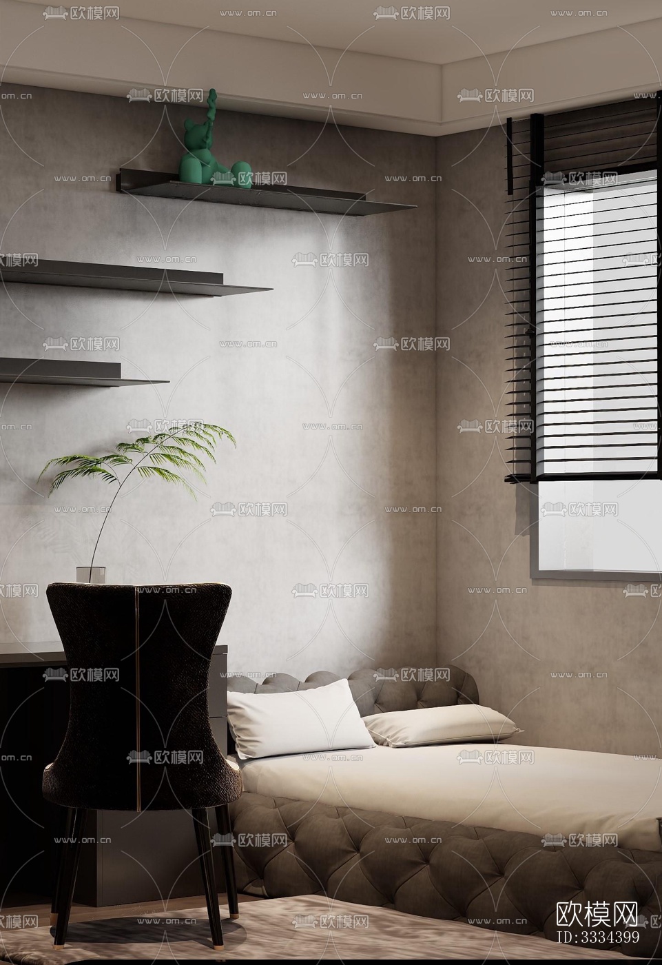 现代卧室效果图下载（渲染图2）