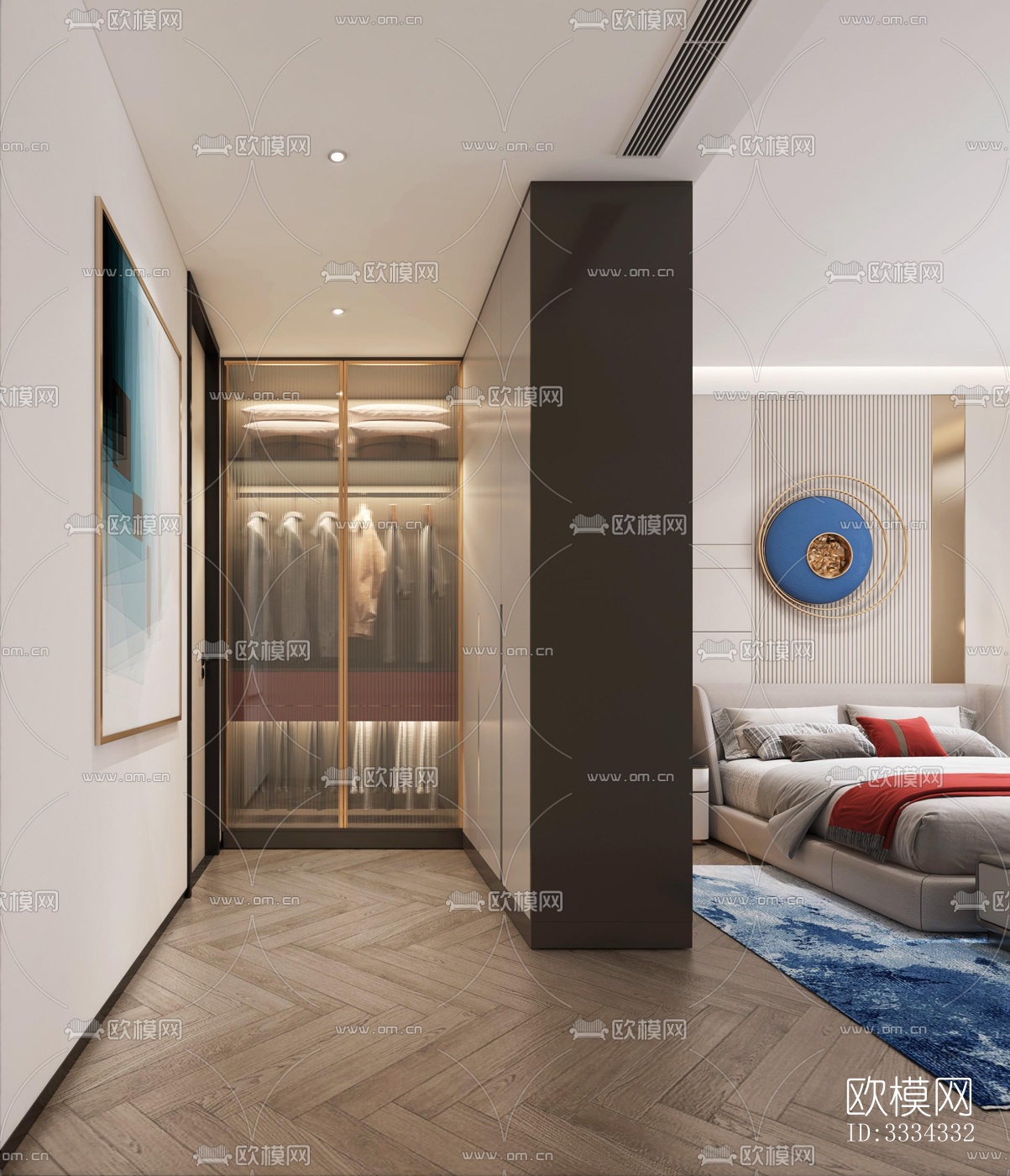 现代卧室效果图下载（渲染图5）