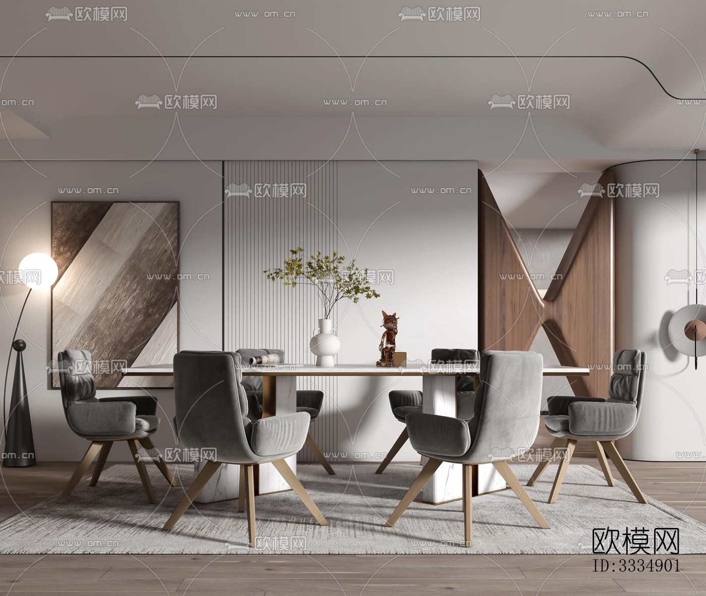现代餐厅效果图下载（渲染图3）