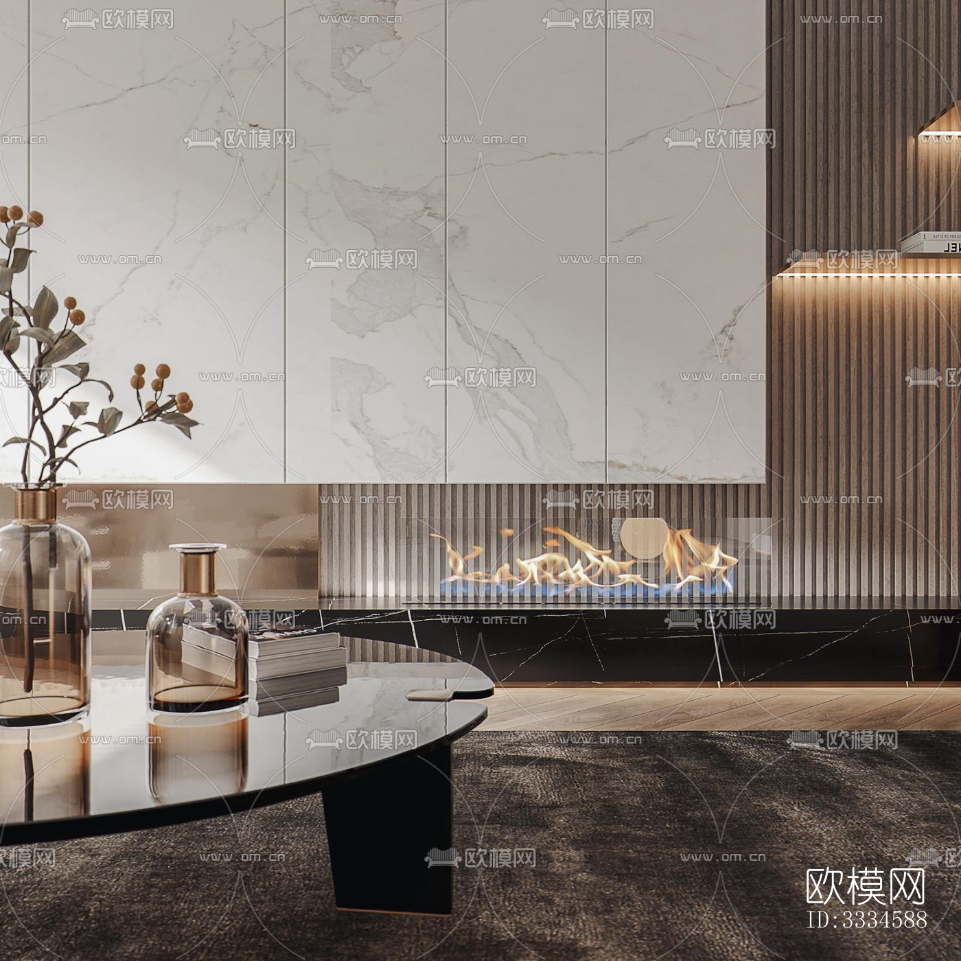 现代客厅效果图下载（渲染图2）