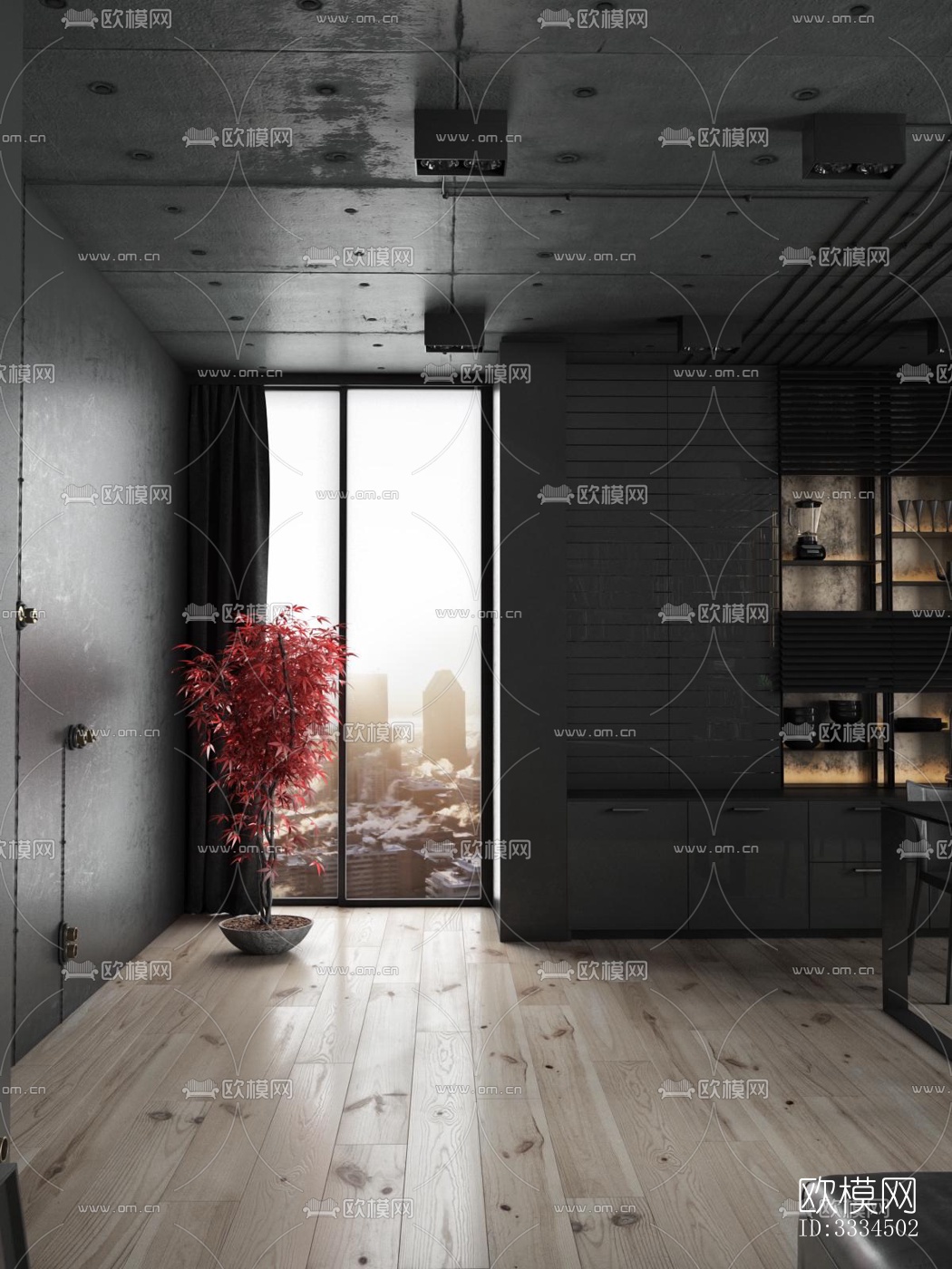 现代客厅效果图下载（渲染图9）