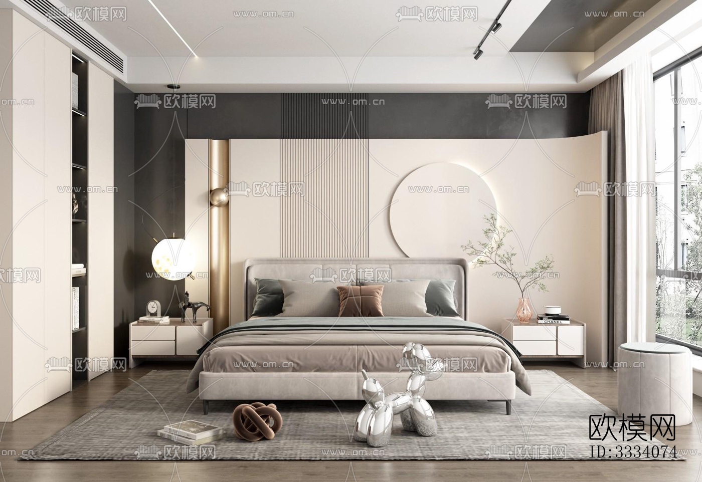 现代卧室效果图下载（渲染图8）