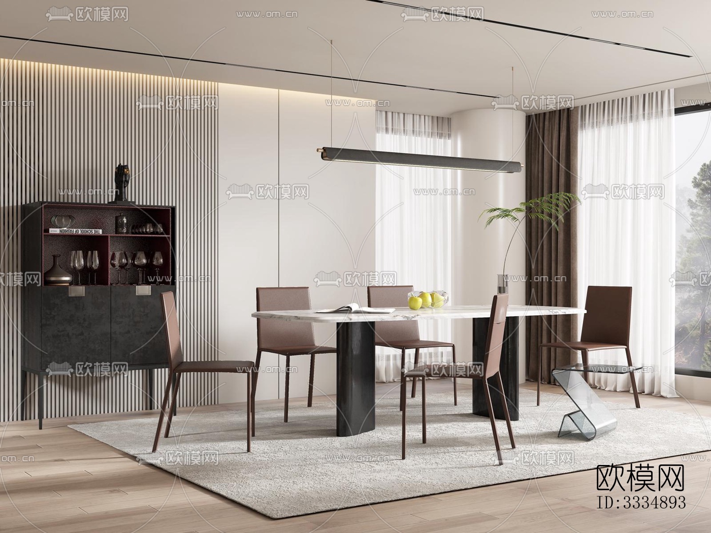 现代餐厅效果图下载（渲染图6）