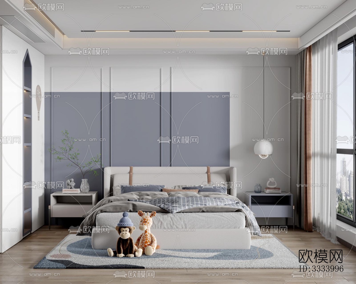 现代儿童房效果图下载（渲染图3）