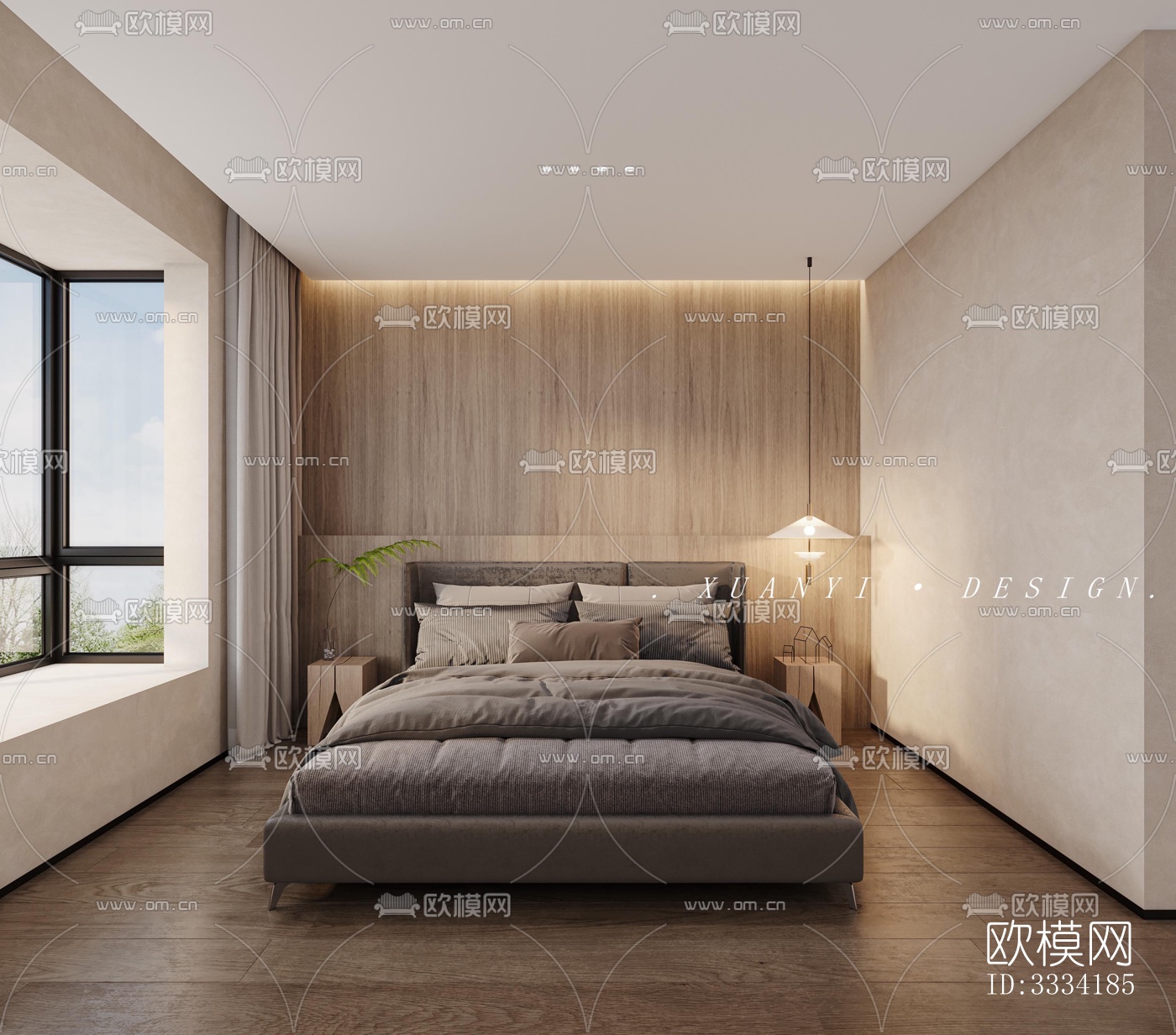 现代卧室效果图下载（渲染图3）