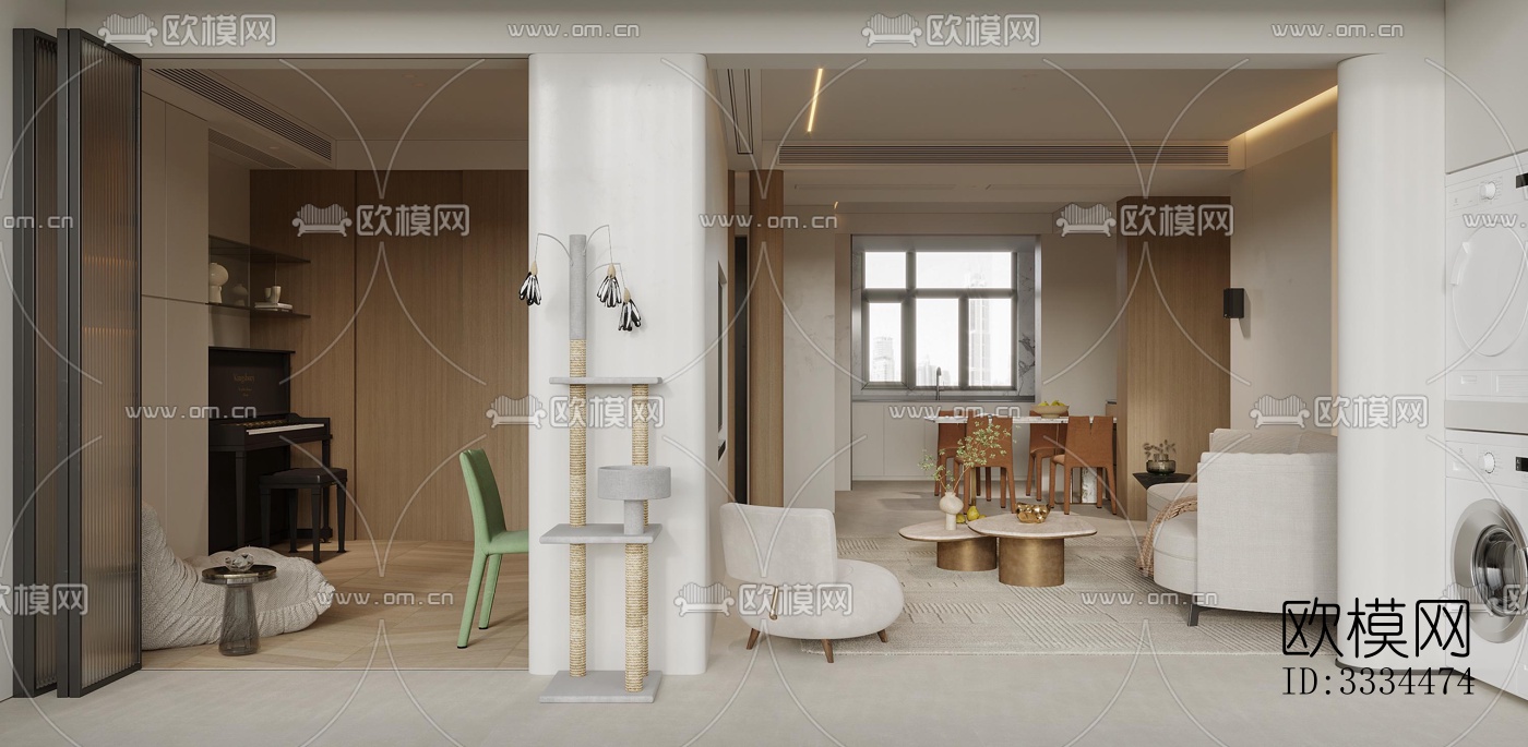 现代客厅效果图下载（渲染图8）