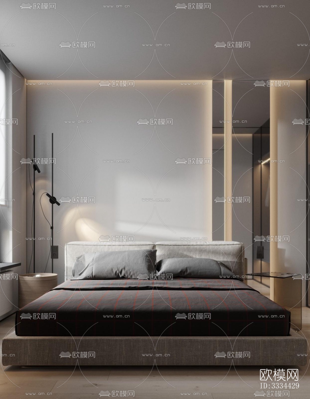 现代卧室效果图下载（渲染图1）
