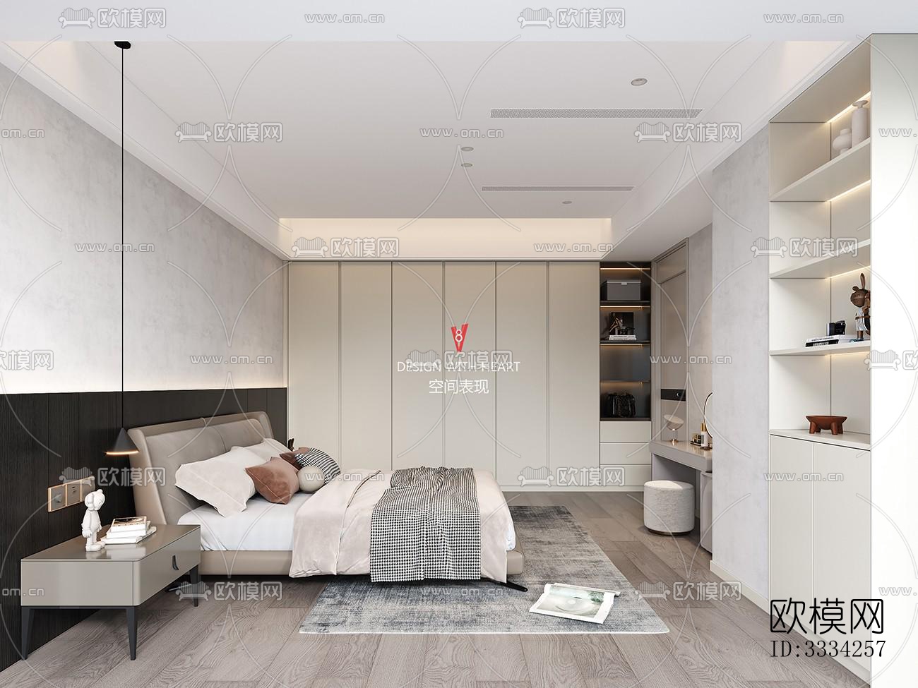 现代卧室效果图下载（渲染图4）
