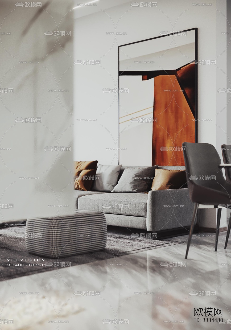 现代客厅效果图下载（渲染图11）