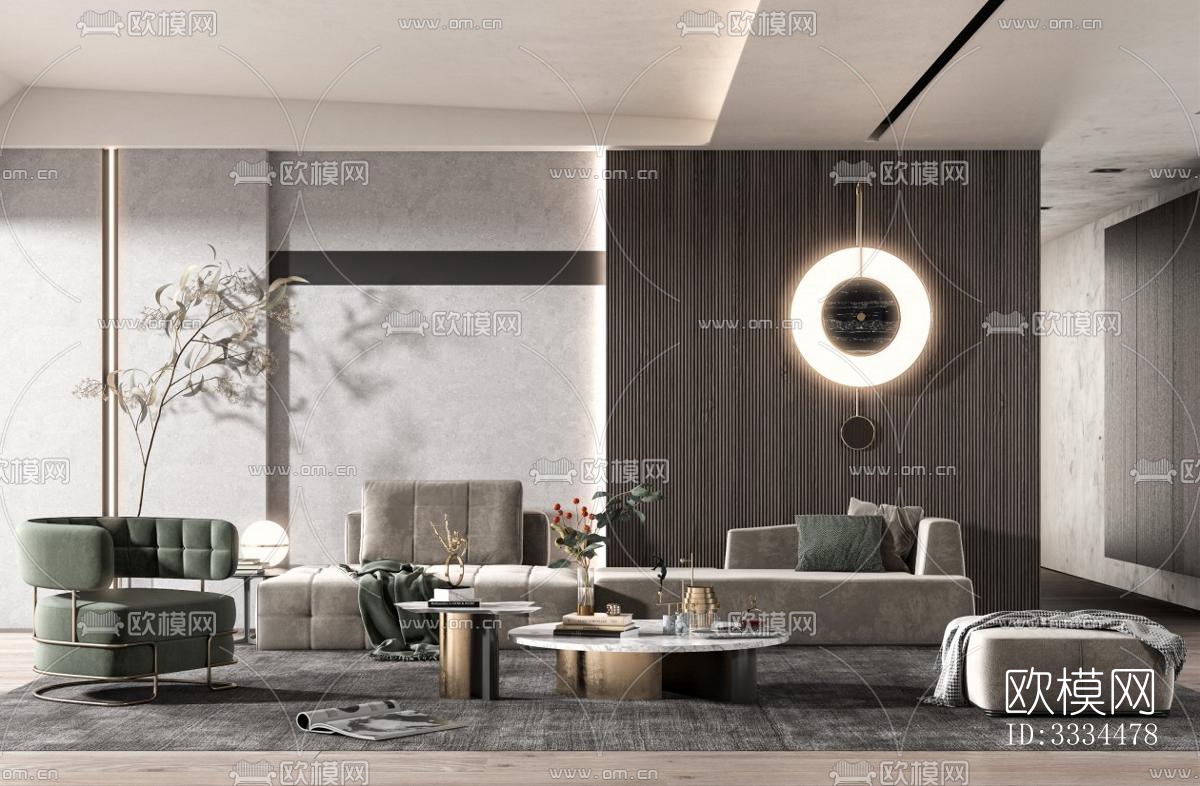 现代客厅效果图下载（渲染图2）