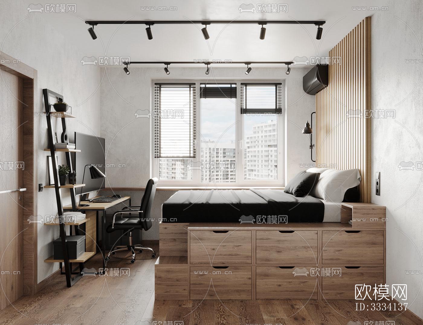 现代卧室效果图下载（渲染图2）