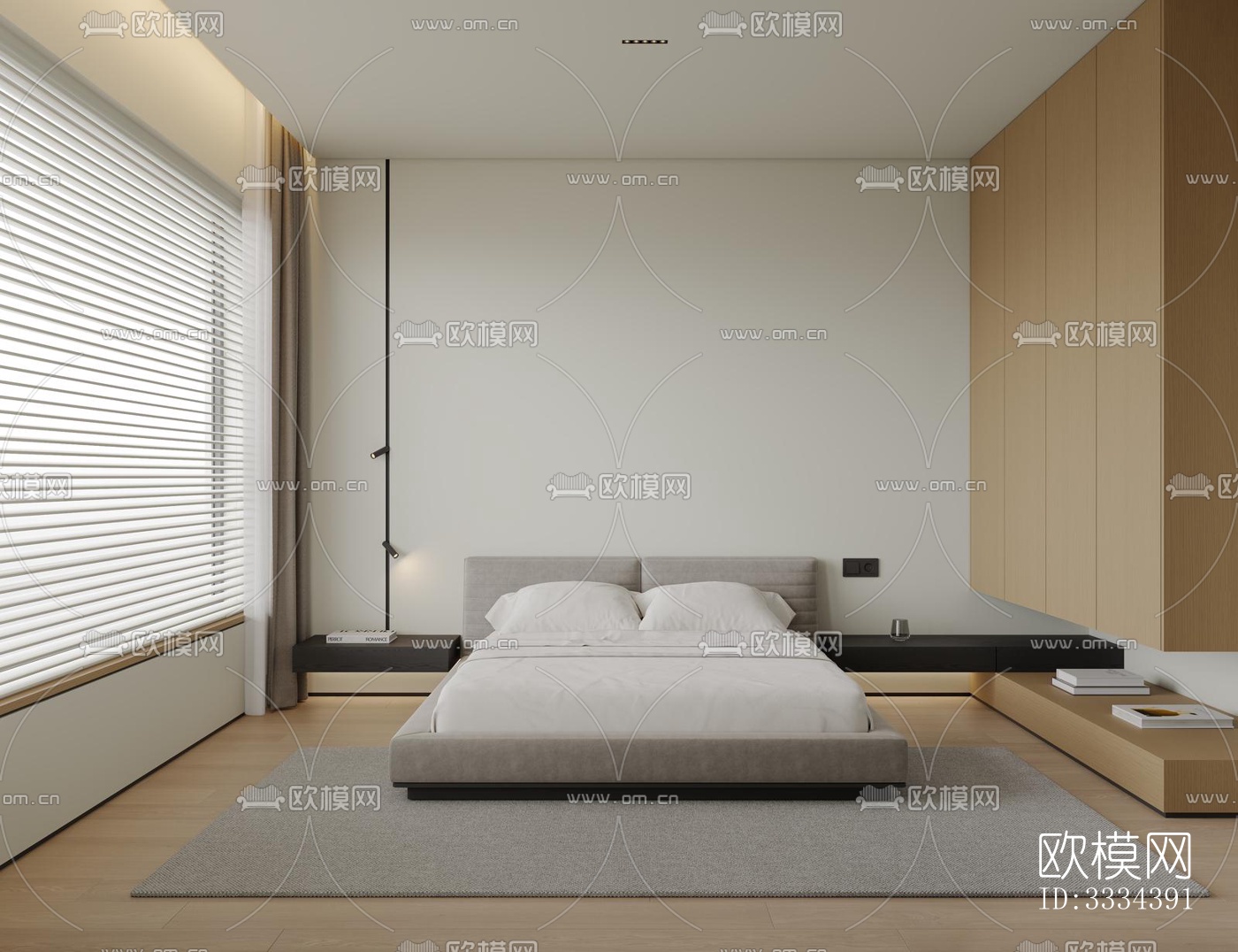 现代卧室效果图下载（渲染图11）