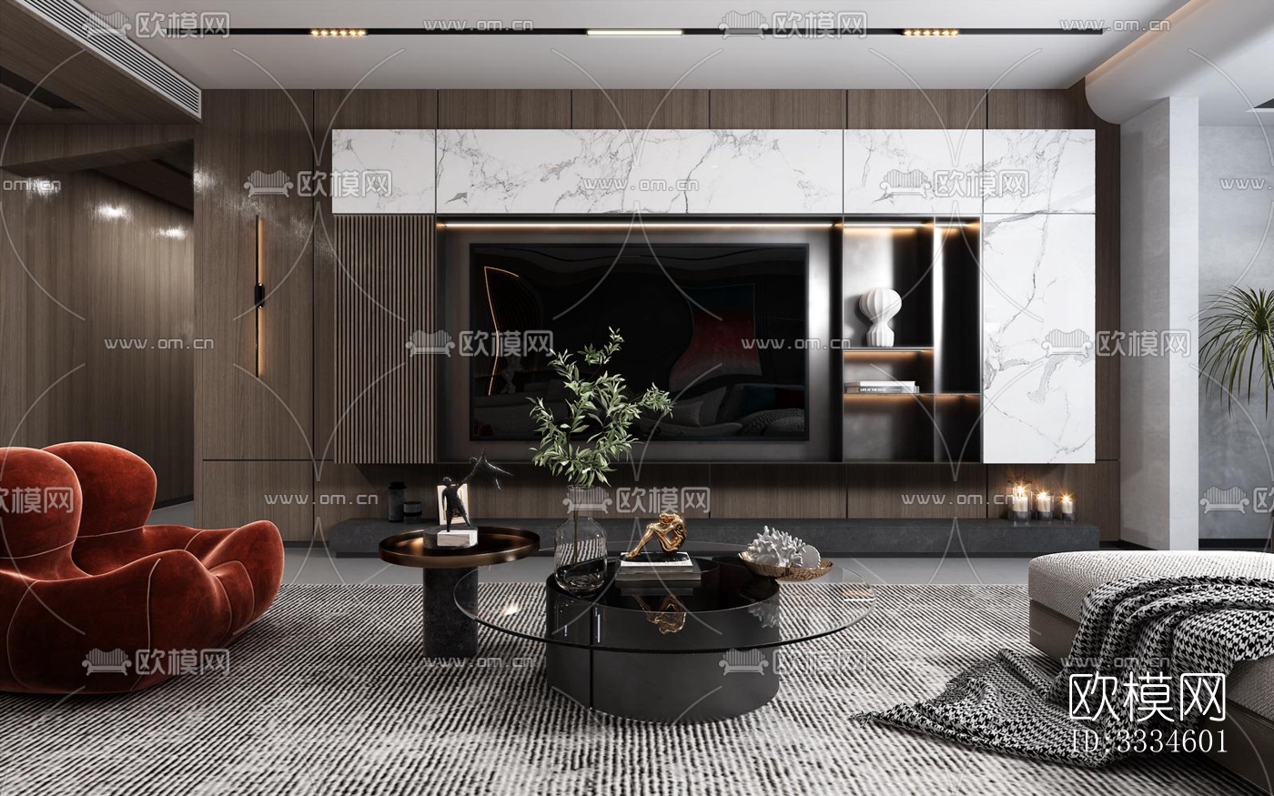 现代客厅效果图下载（渲染图9）