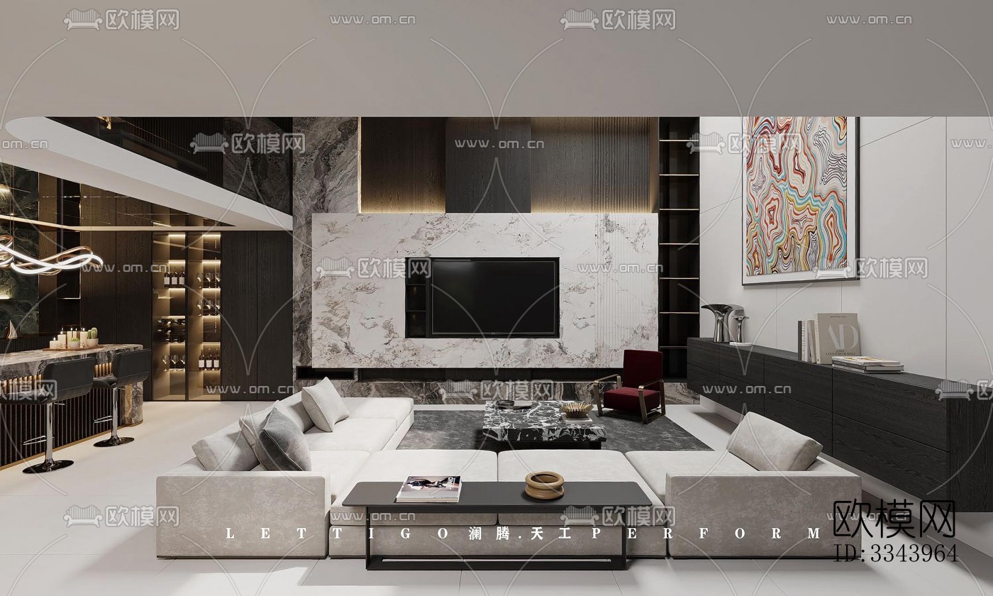 现代别墅效果图下载（渲染图1）