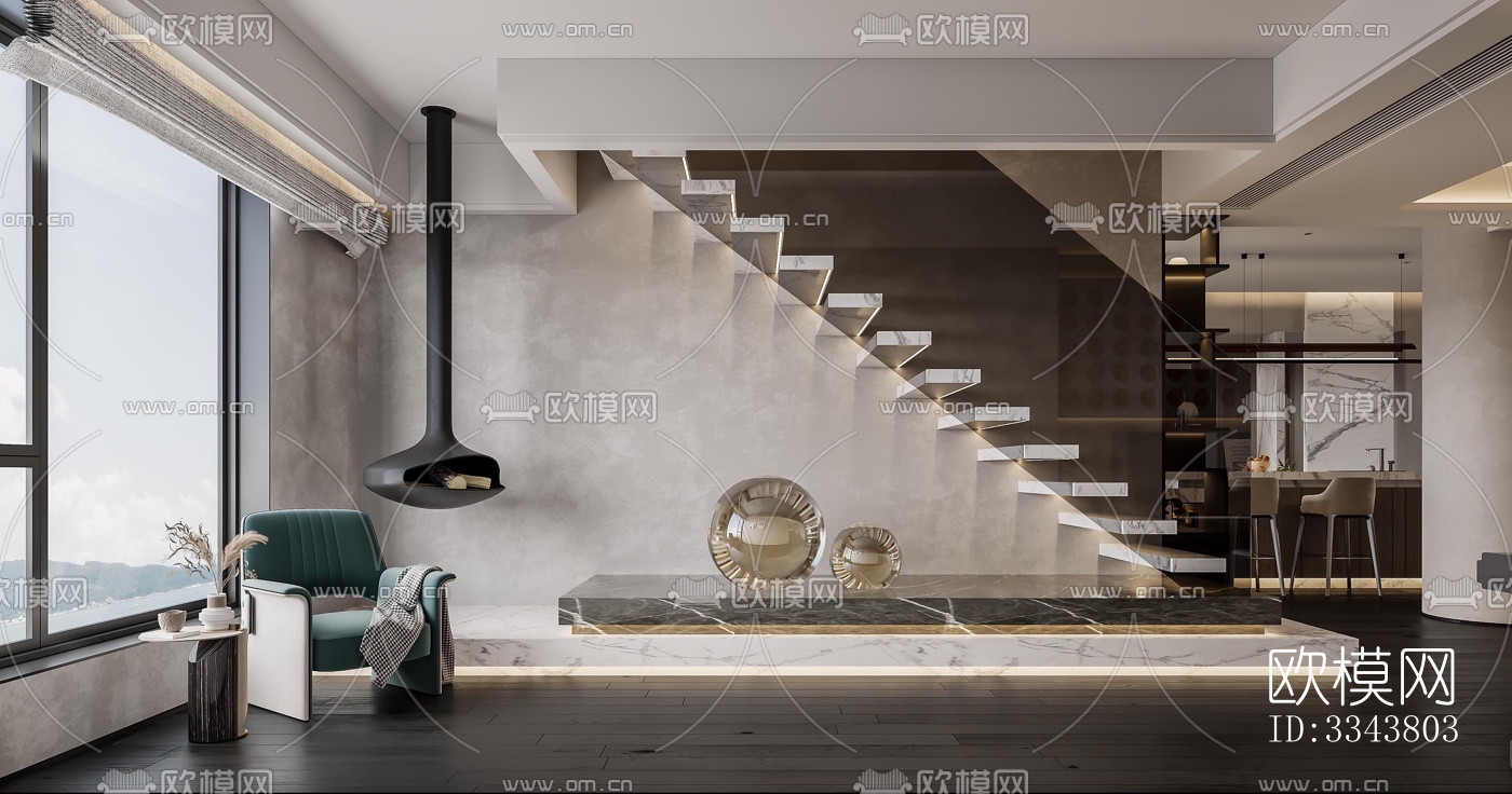 新中式别墅效果图下载（渲染图6）