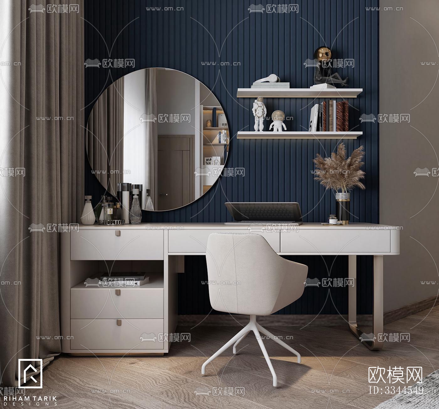 现代卧室效果图下载（渲染图7）