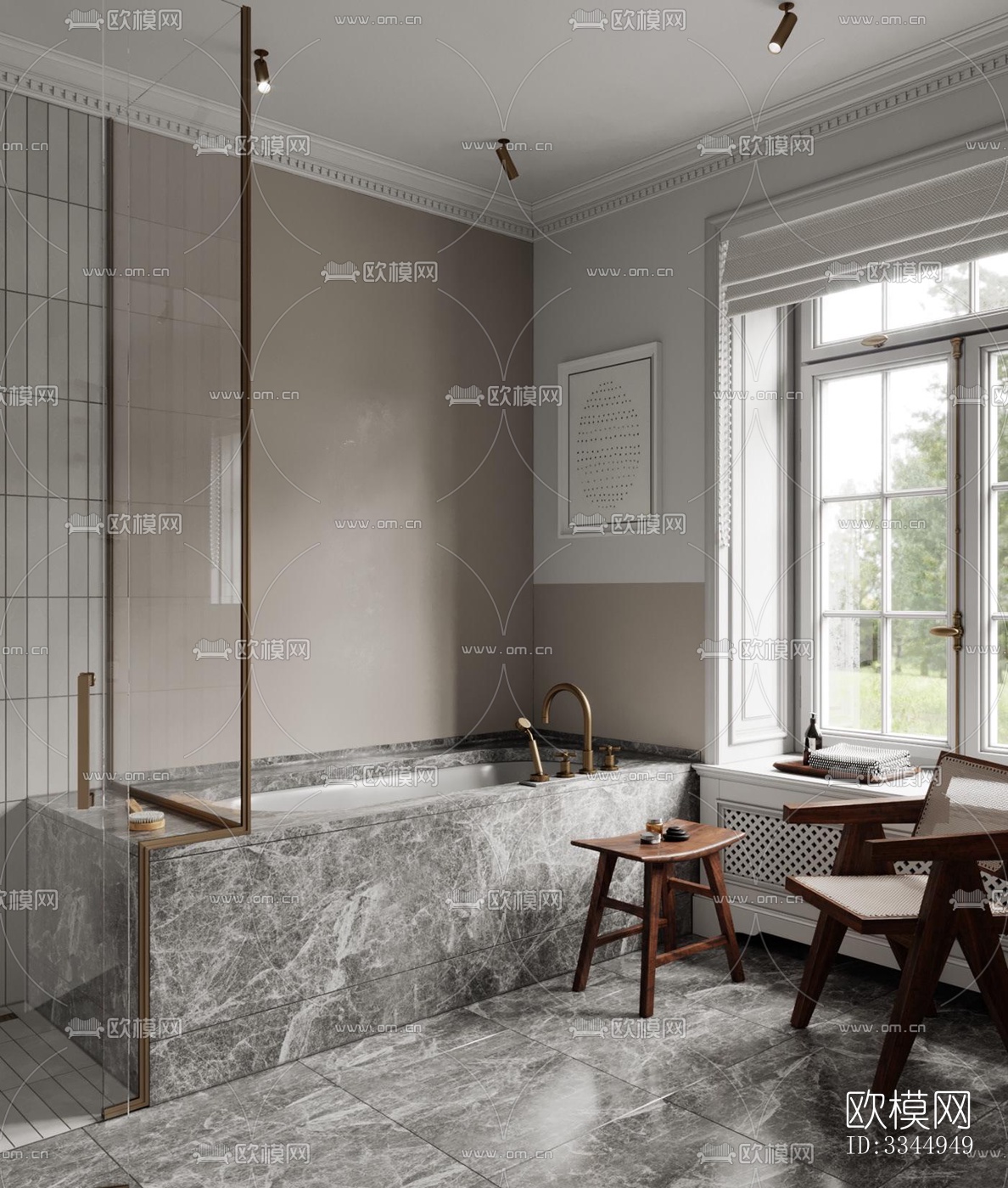 现代卫生间效果图下载（渲染图2）