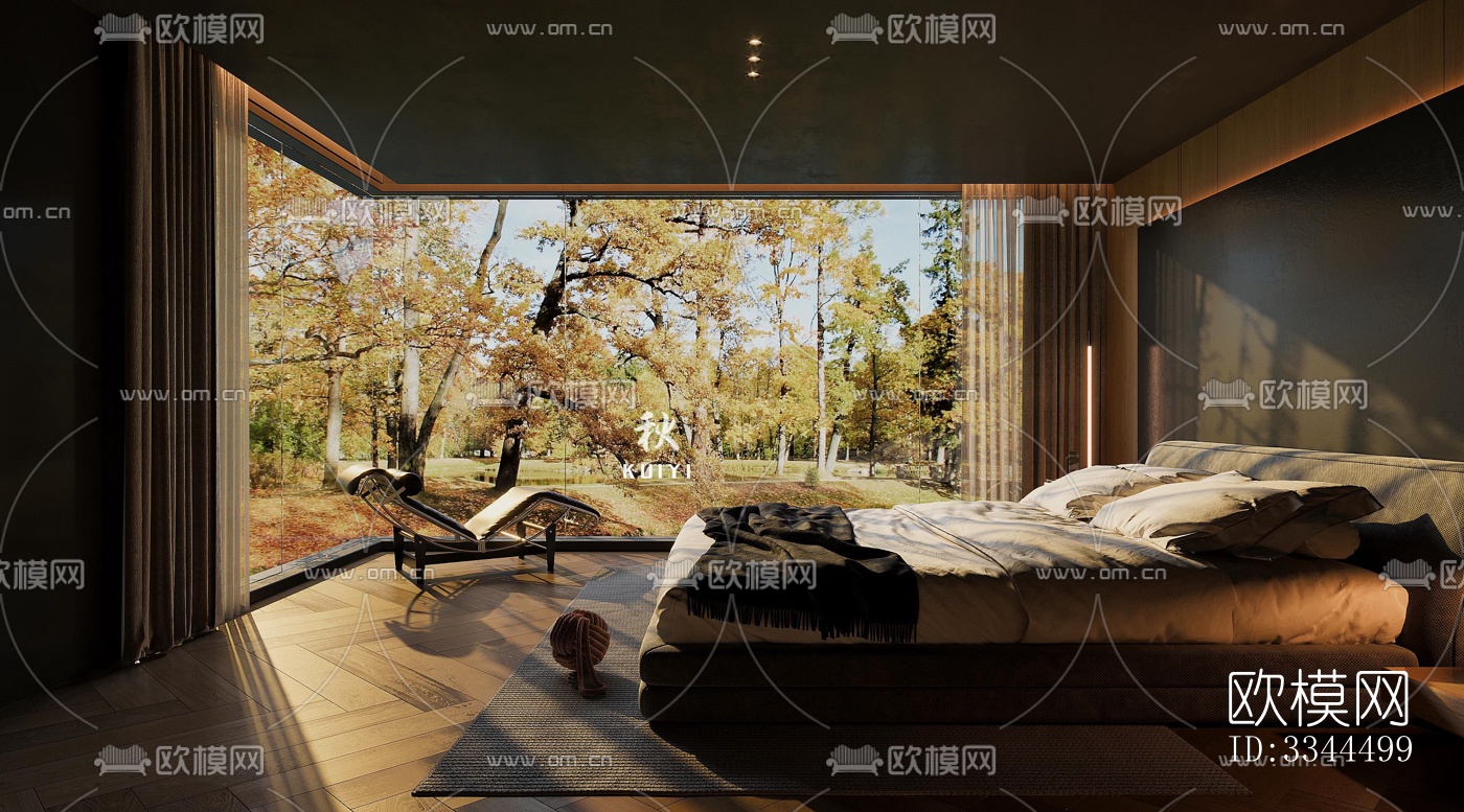 现代卧室效果图下载（渲染图12）