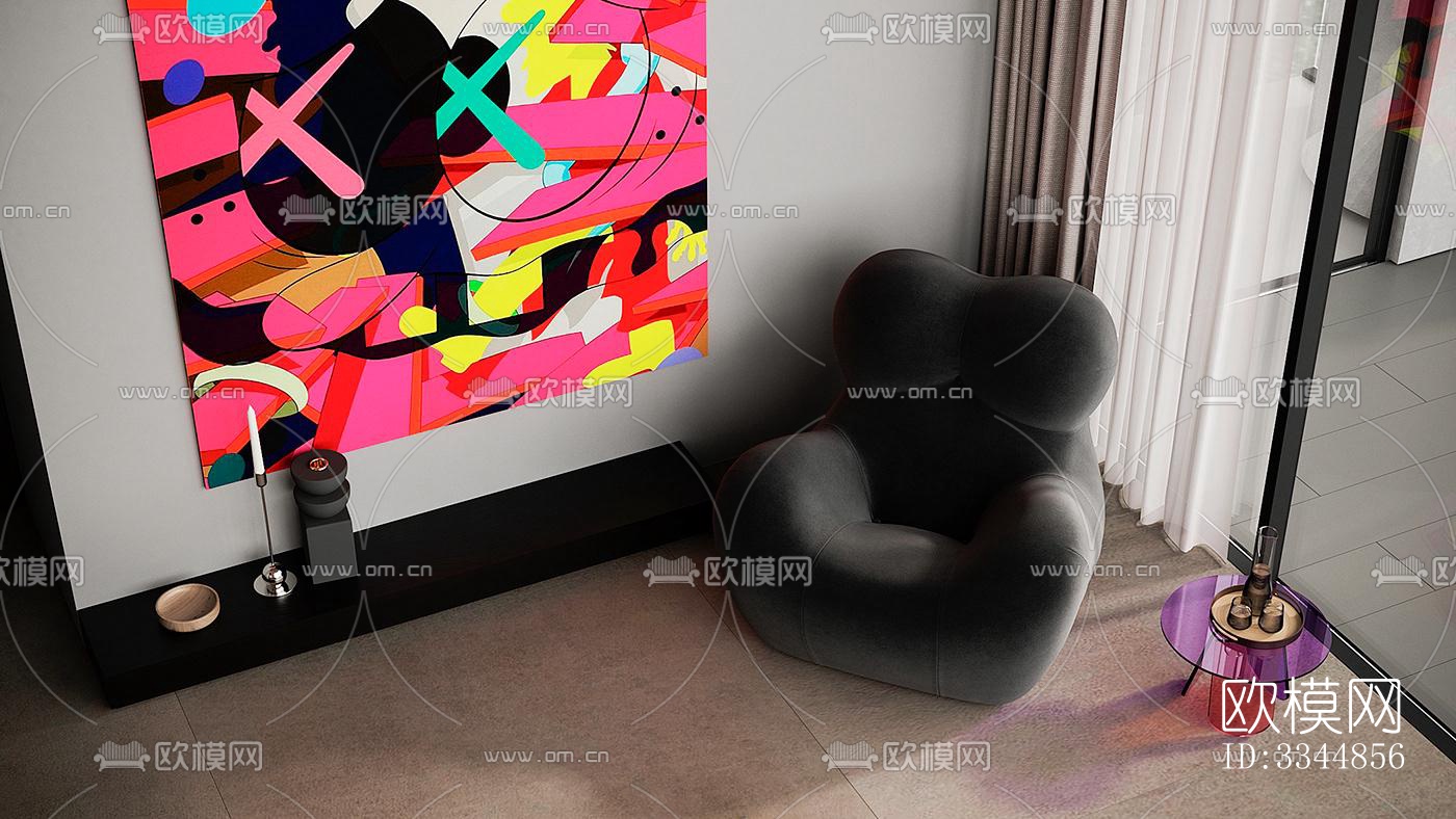 现代卧室效果图下载（渲染图8）