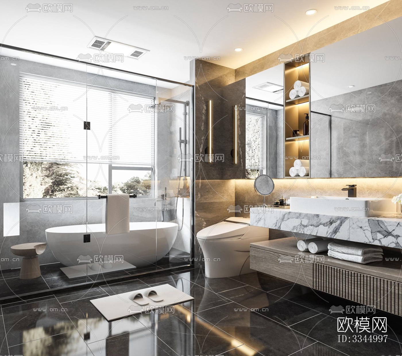 现代卫生间效果图下载（渲染图17）