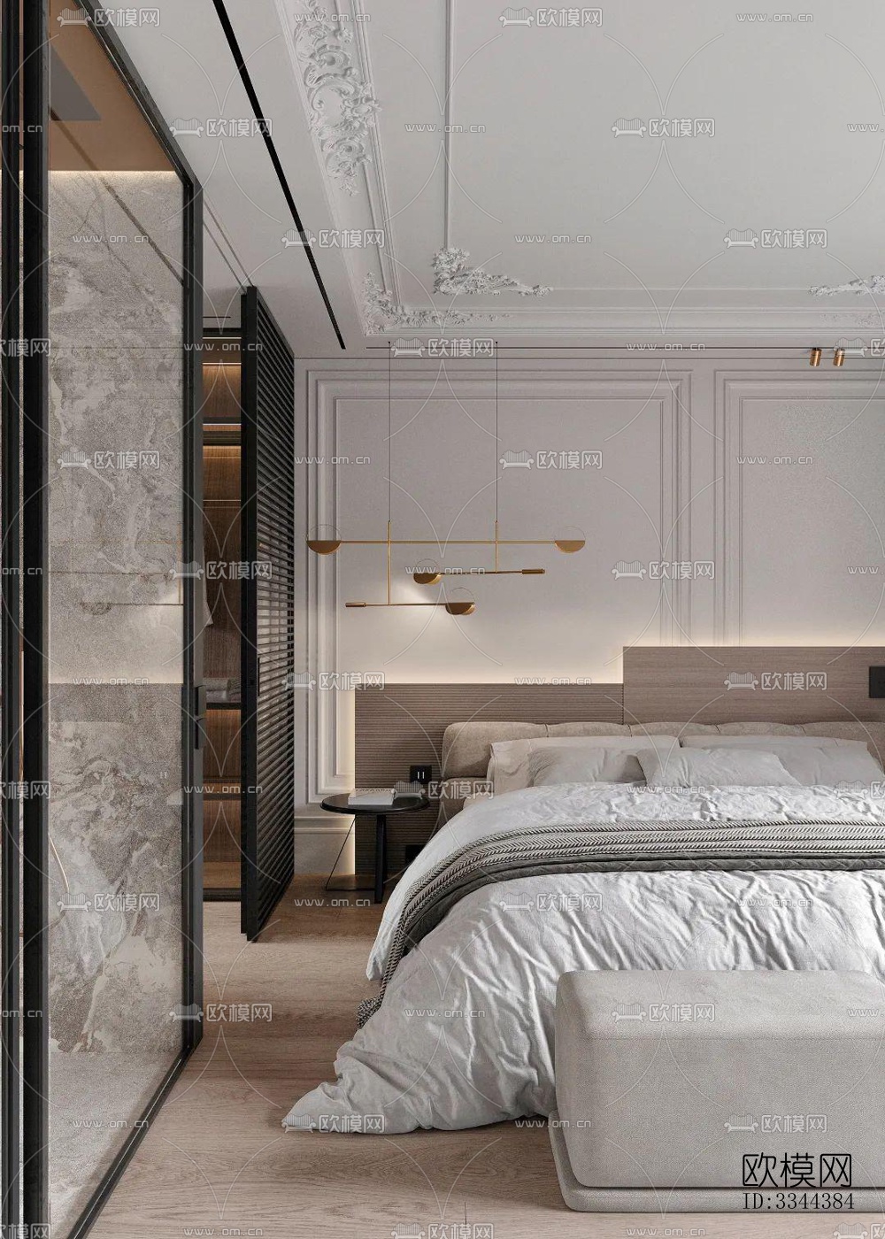 现代卧室效果图下载（渲染图2）