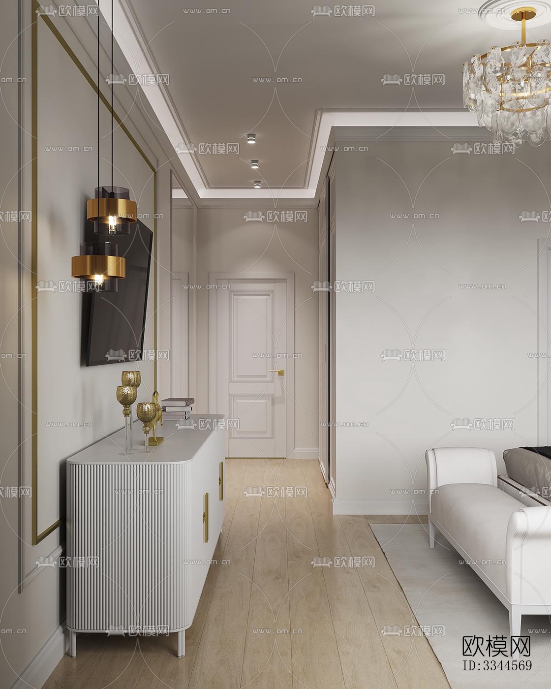 现代卧室效果图下载（渲染图7）