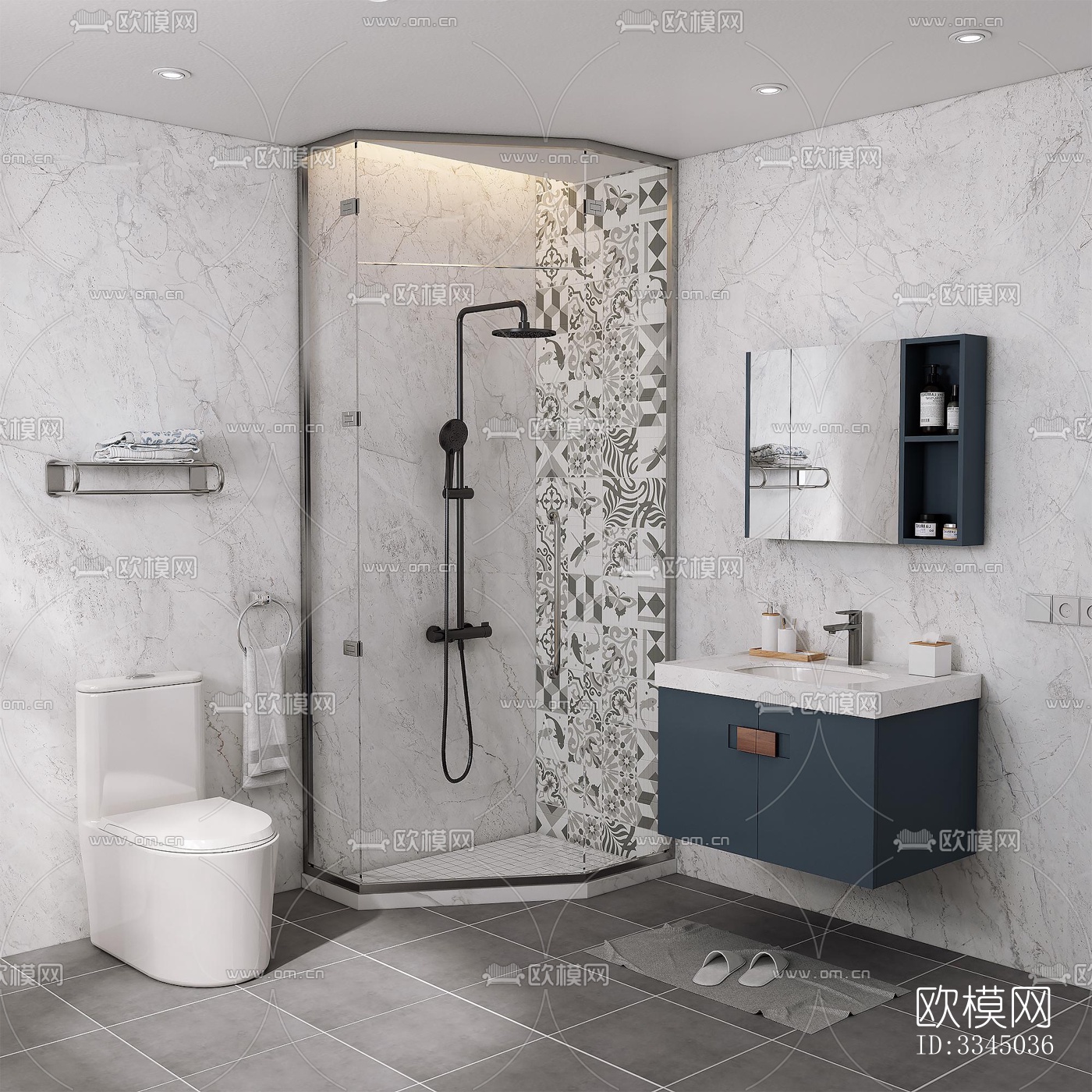 现代卫生间效果图下载（渲染图8）