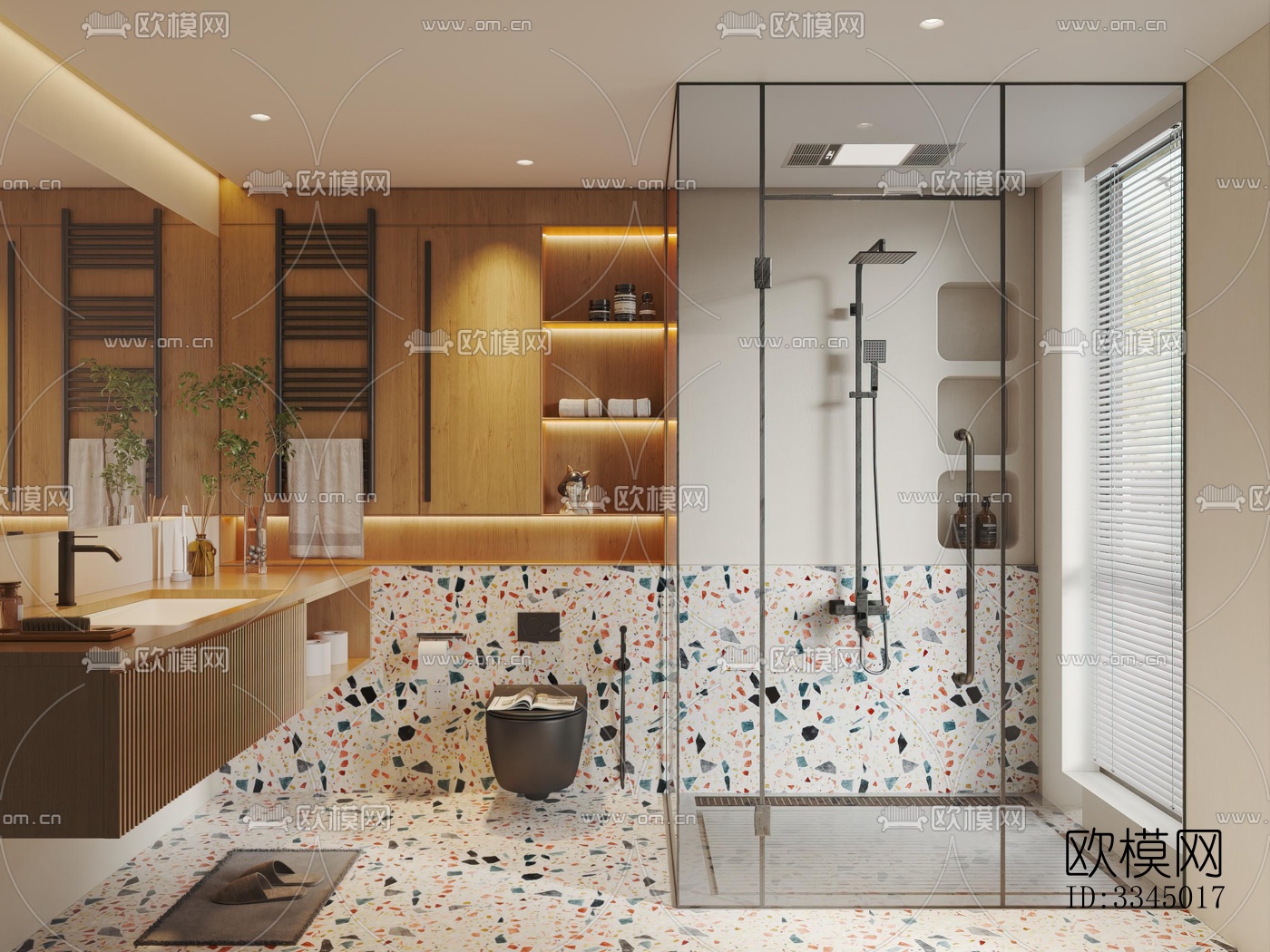 现代卫生间效果图下载（渲染图3）