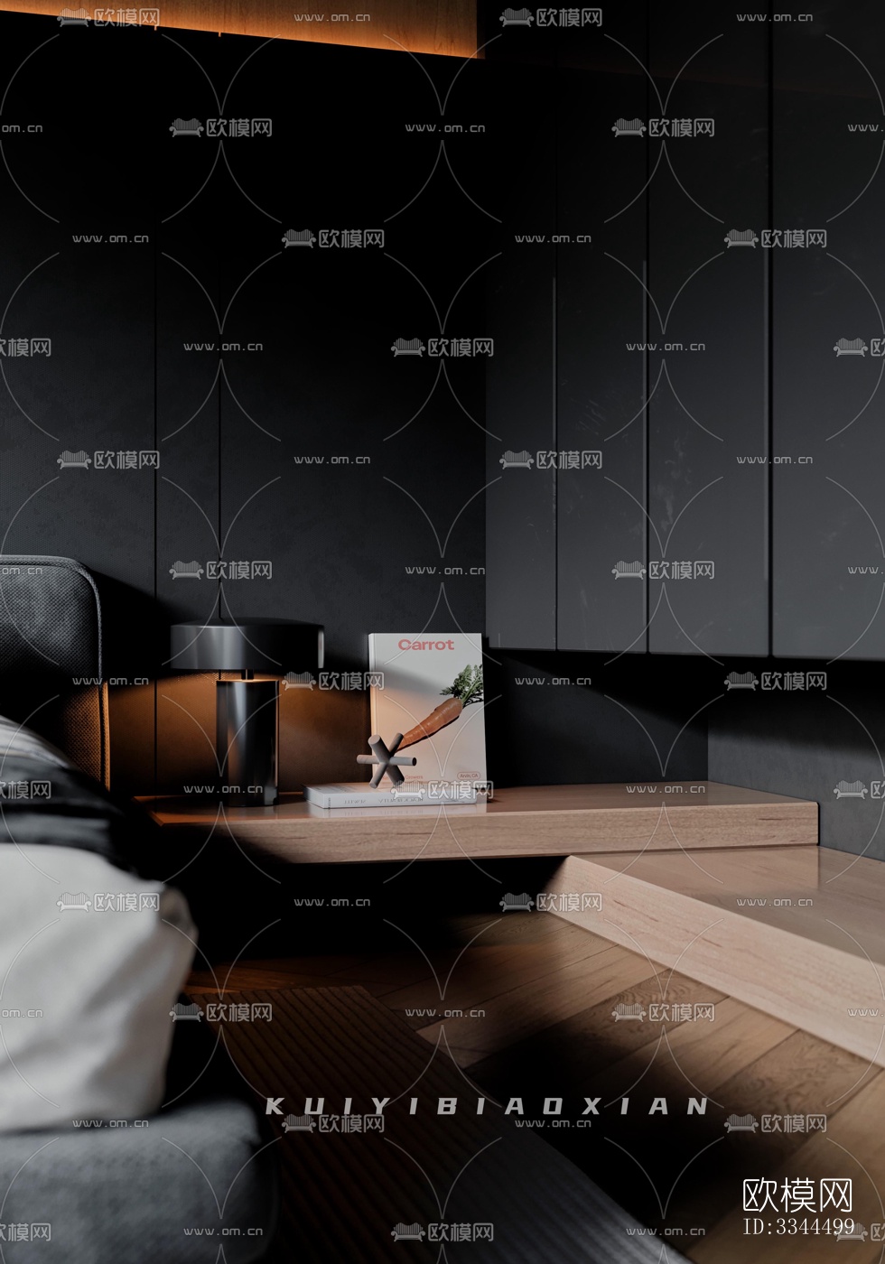 现代卧室效果图下载（渲染图3）