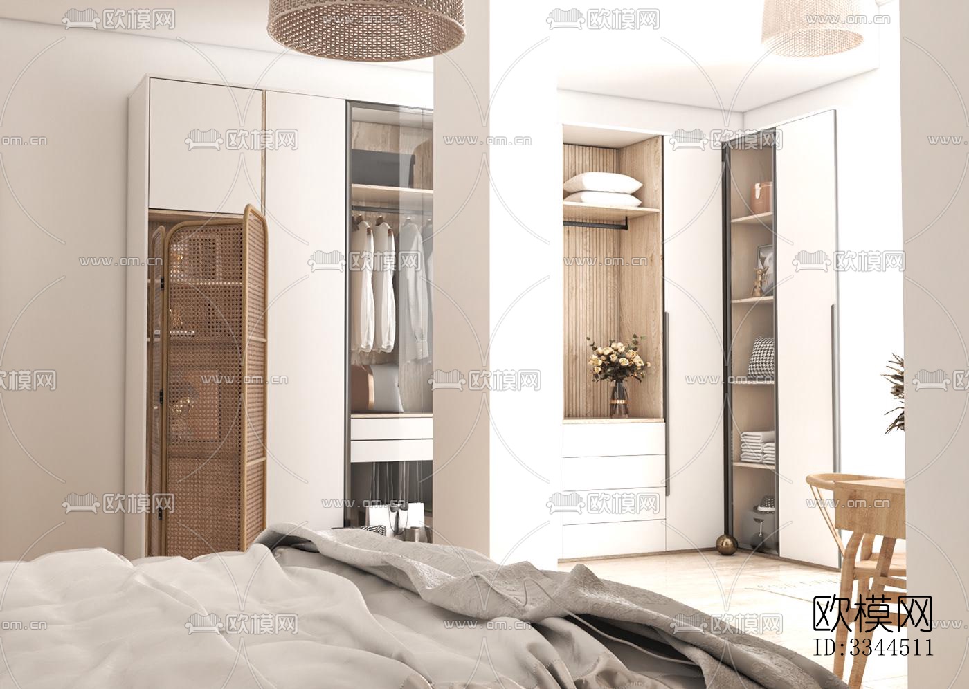 现代卧室效果图下载（渲染图4）