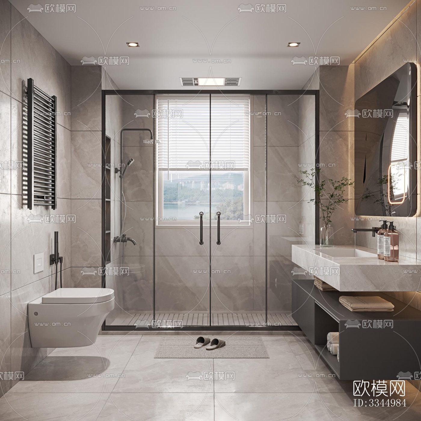 现代卫生间效果图下载（渲染图8）
