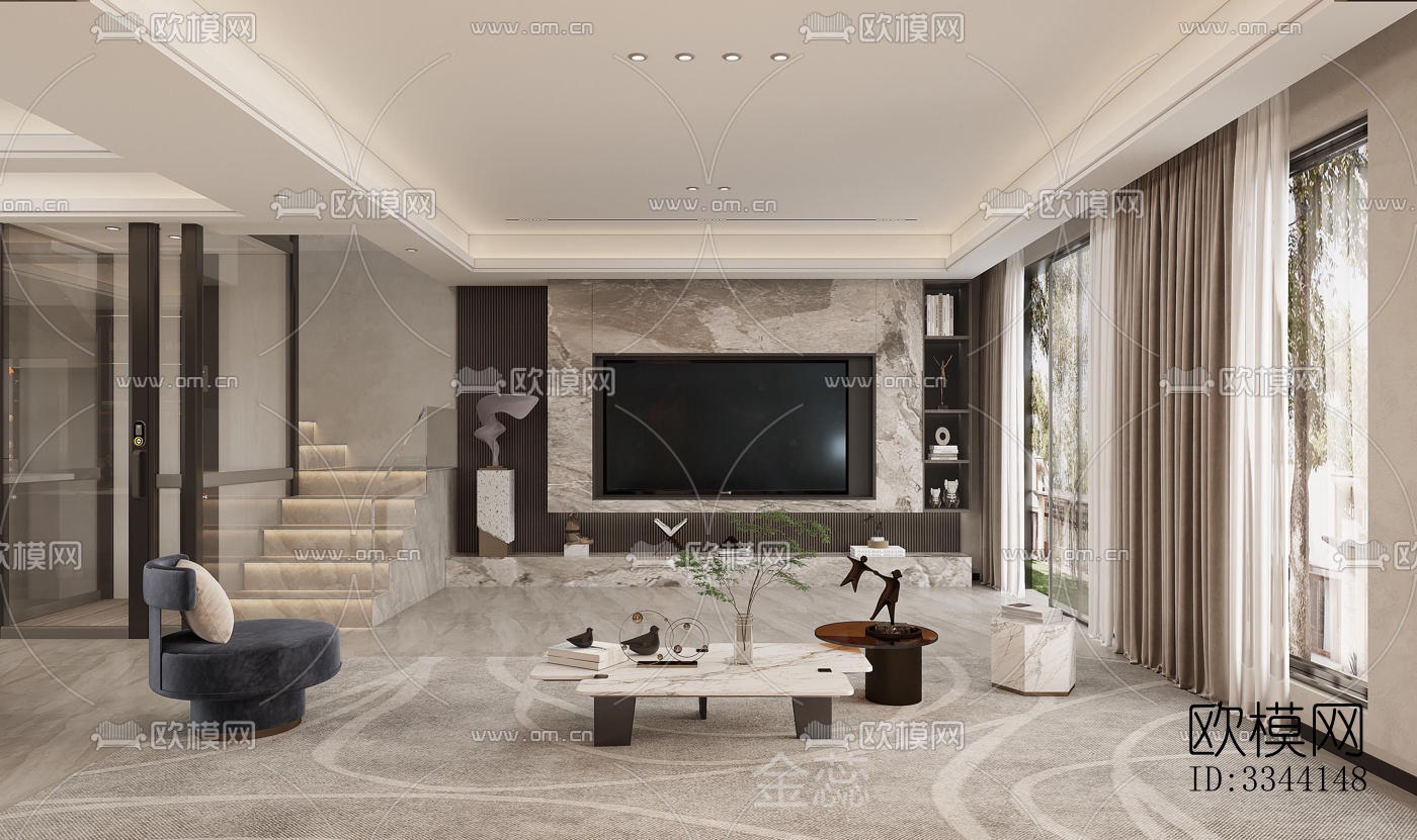 现代别墅效果图下载（渲染图1）