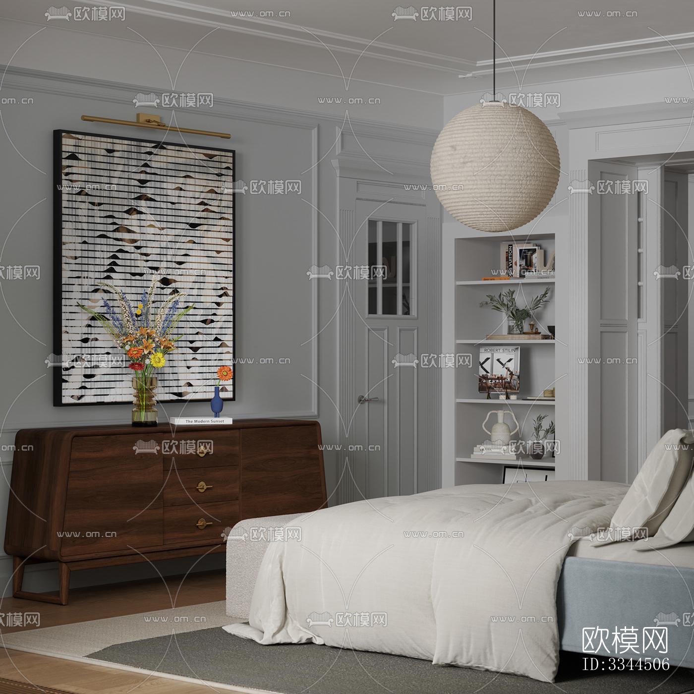 现代卧室效果图下载（渲染图5）