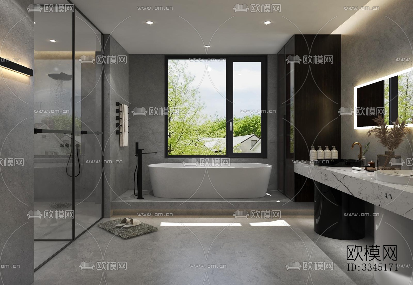 现代卫生间效果图下载（渲染图10）