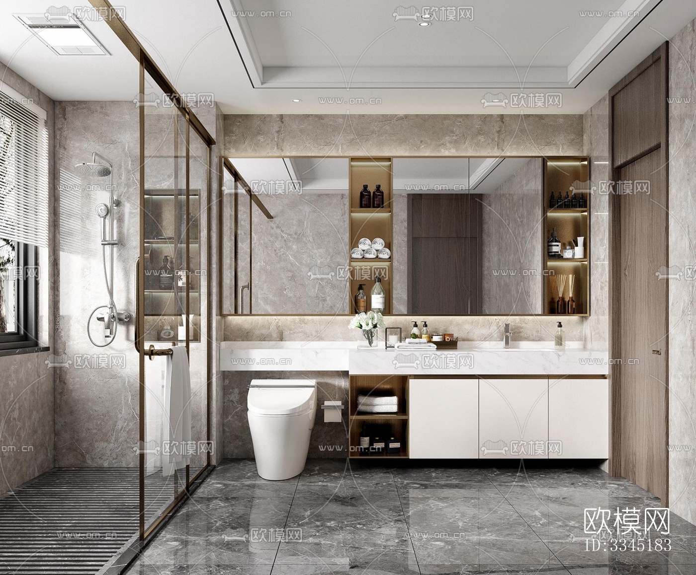 现代卫生间效果图下载（渲染图13）