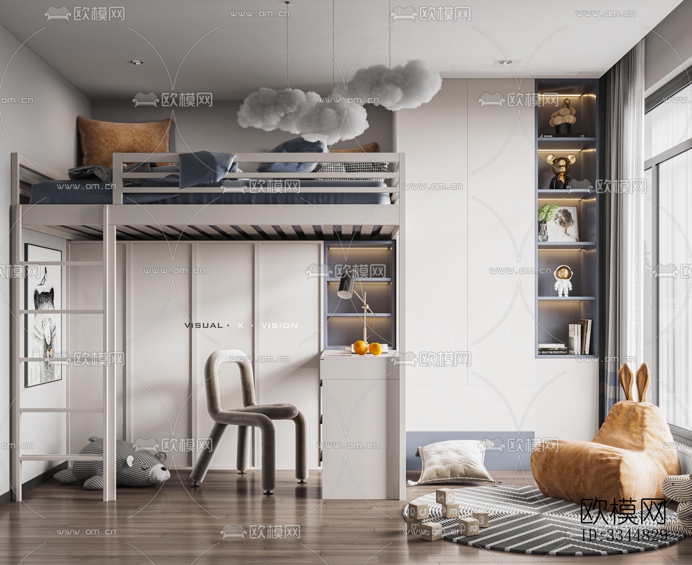 现代卧室效果图下载（渲染图10）