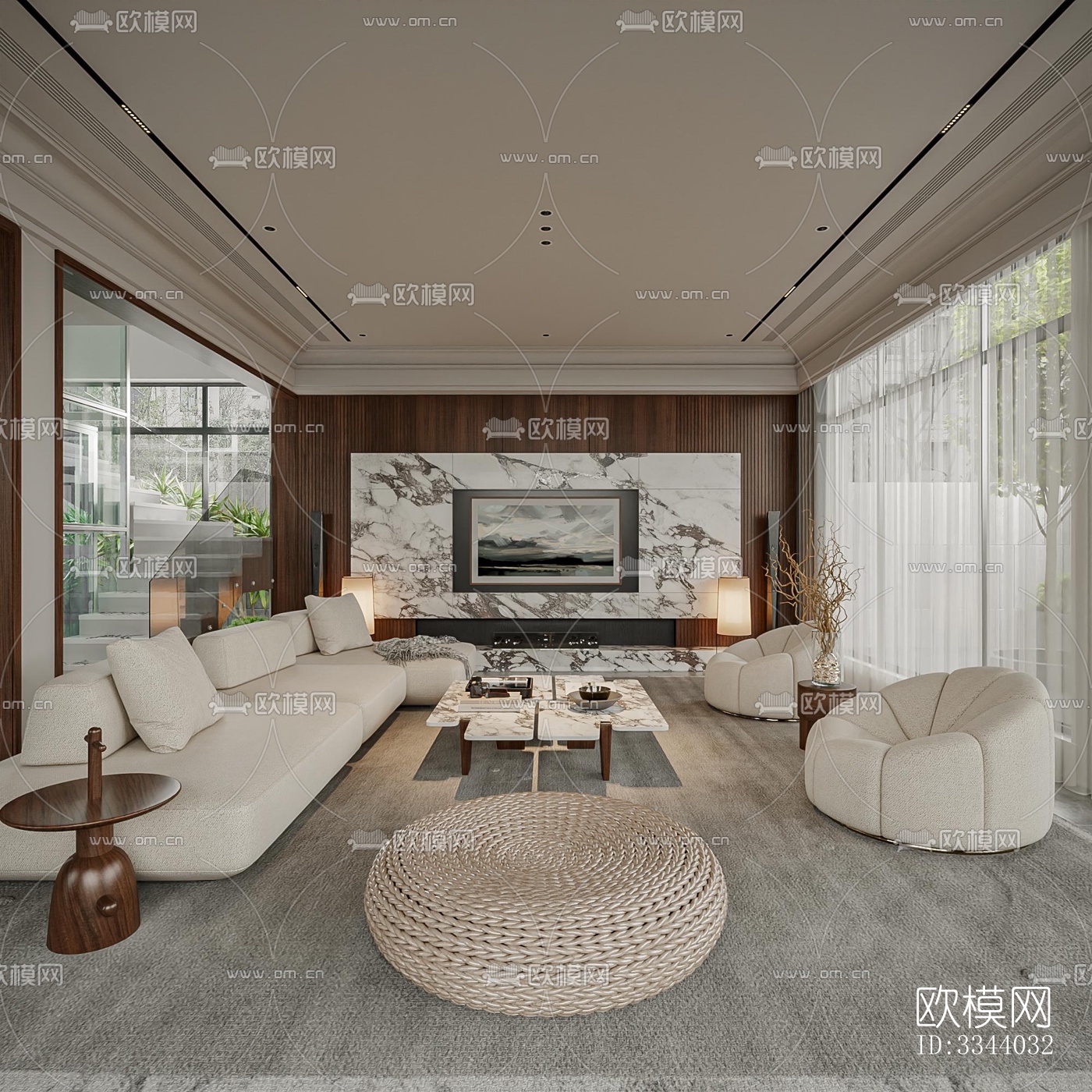 现代别墅效果图下载（渲染图1）