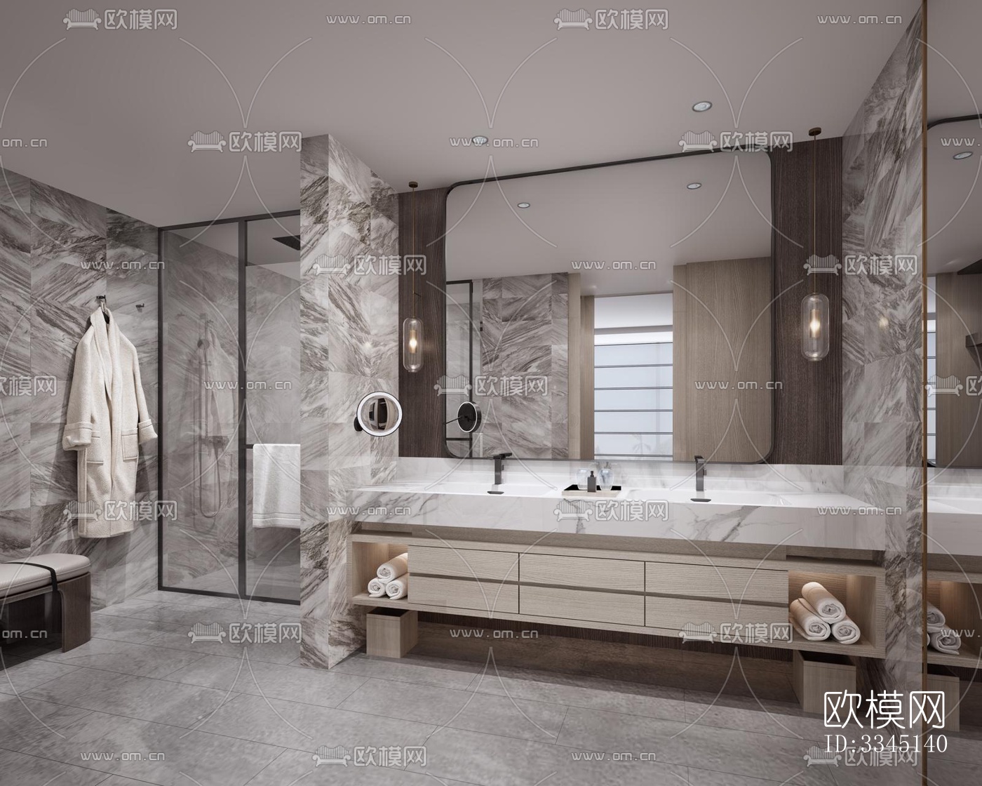 现代卫生间效果图下载（渲染图13）