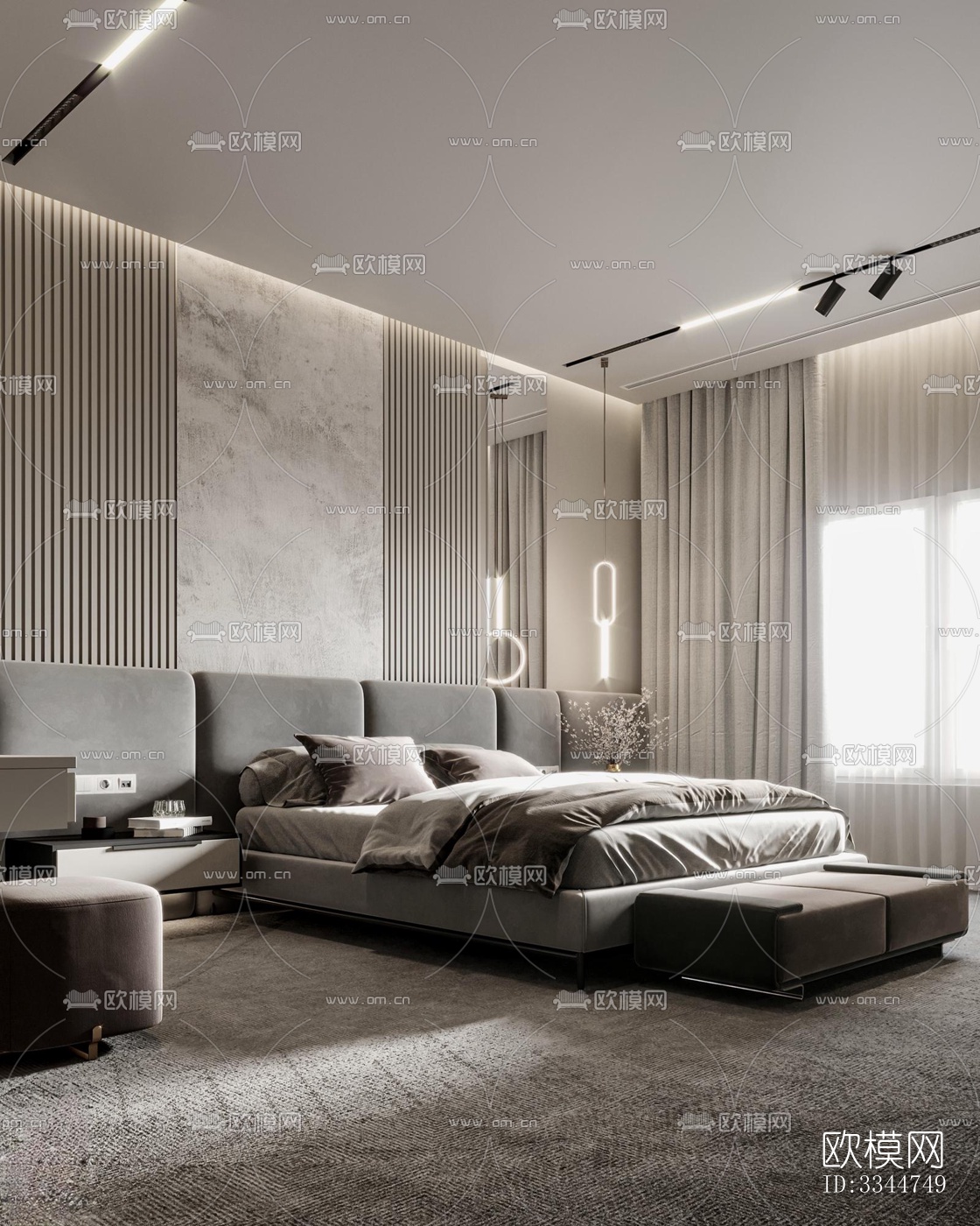 现代卧室效果图下载（渲染图2）