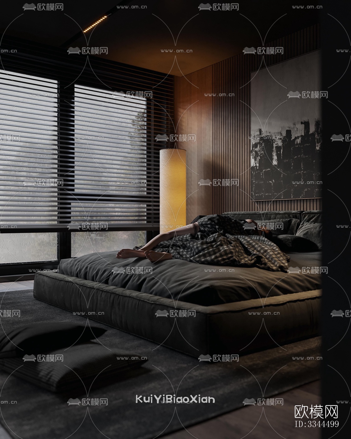 现代卧室效果图下载（渲染图1）
