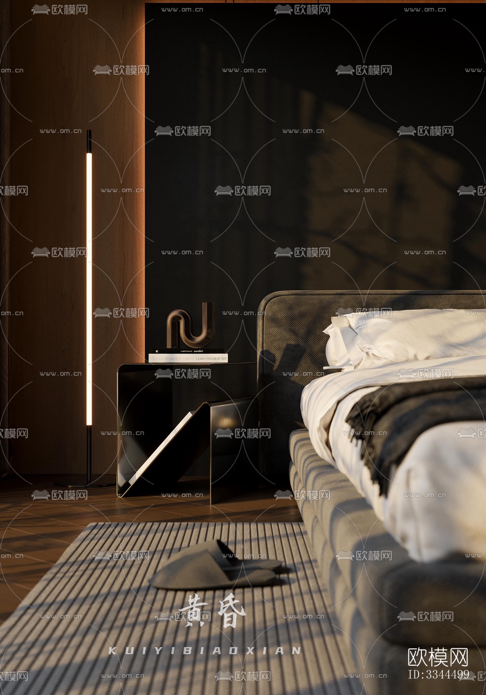 现代卧室效果图下载（渲染图13）