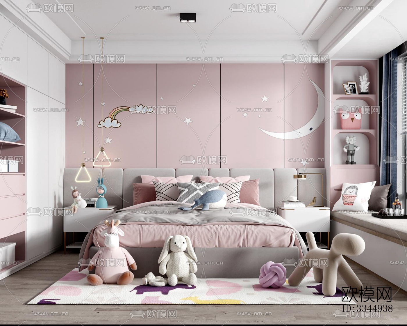 现代卧室效果图下载（渲染图1）