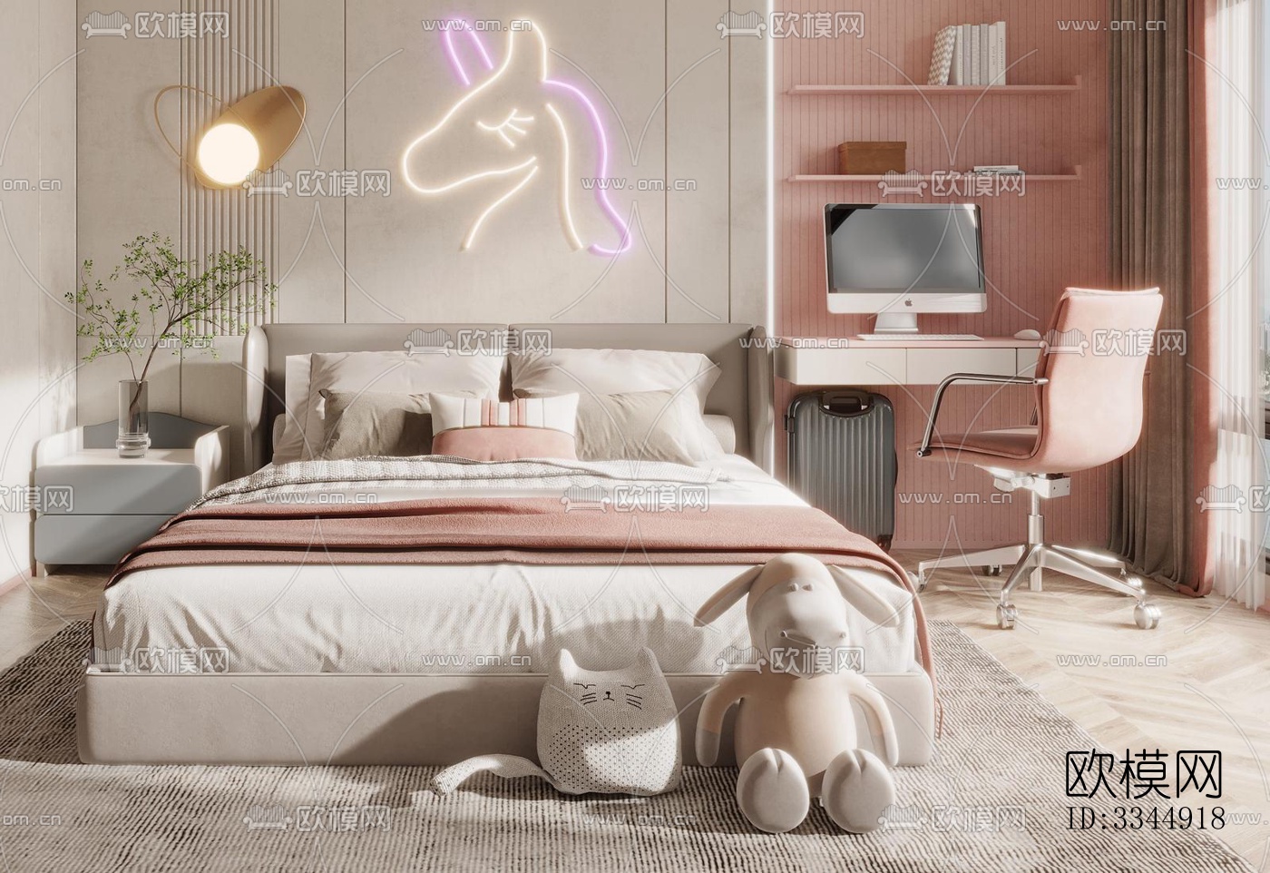 现代卧室效果图下载（渲染图2）