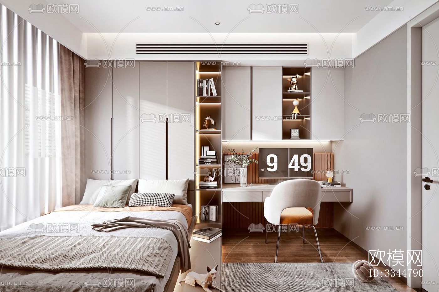 现代卧室效果图下载（渲染图8）