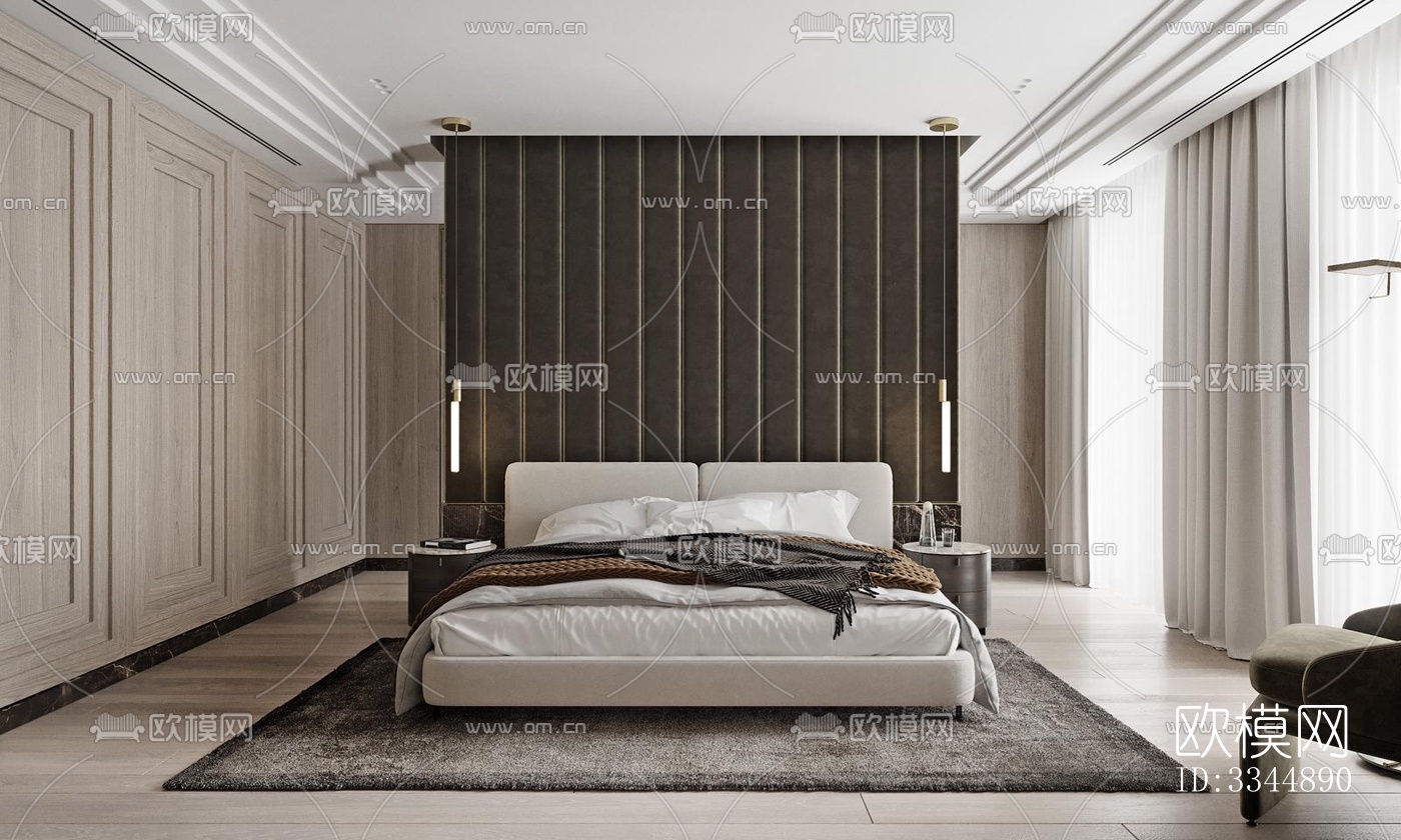 现代卧室效果图下载（渲染图5）