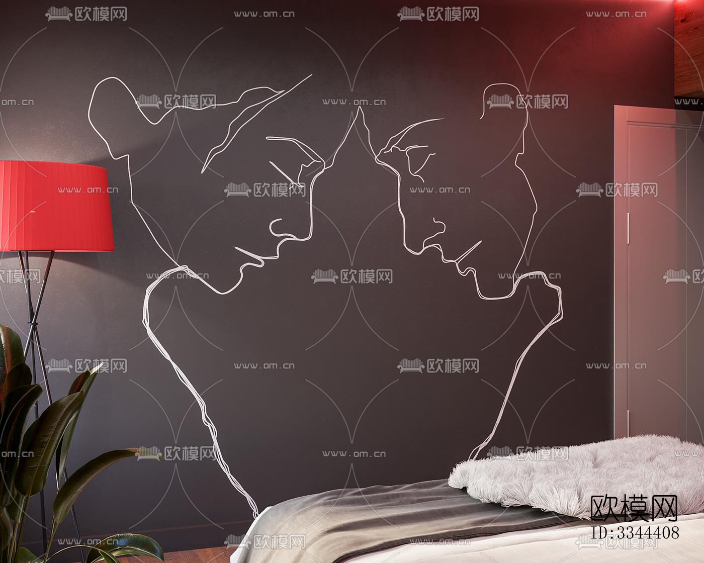 现代卧室效果图下载（渲染图5）