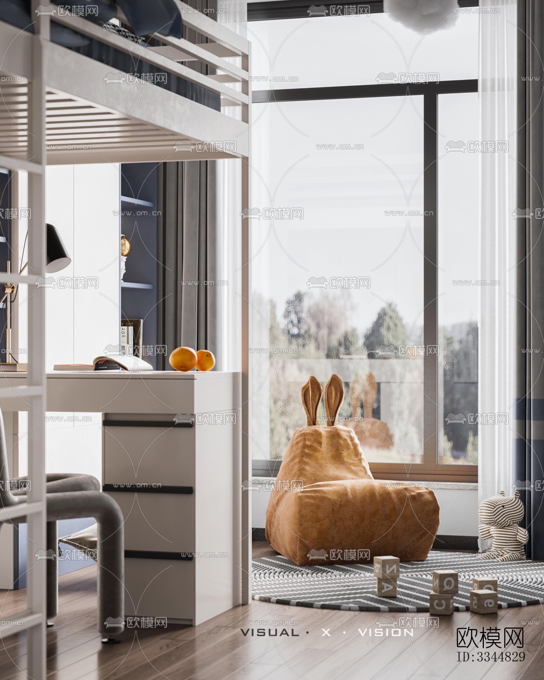 现代卧室效果图下载（渲染图9）