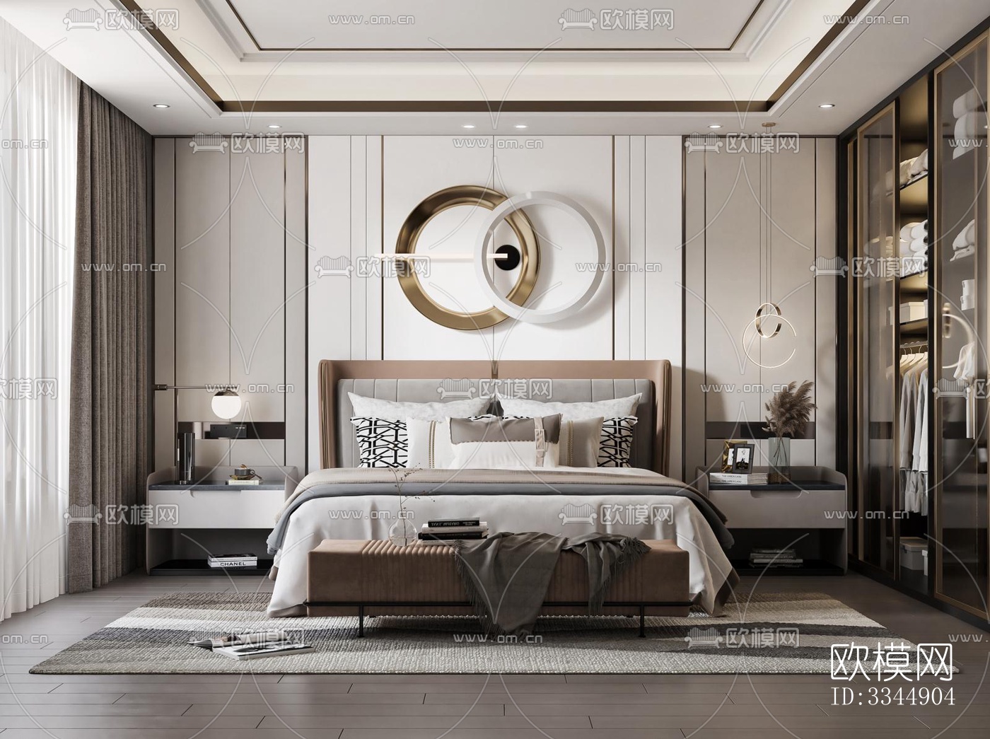 现代卧室效果图下载（渲染图13）